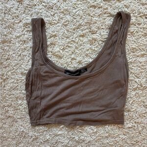 PrettyLittleThing Taupe Crop Top